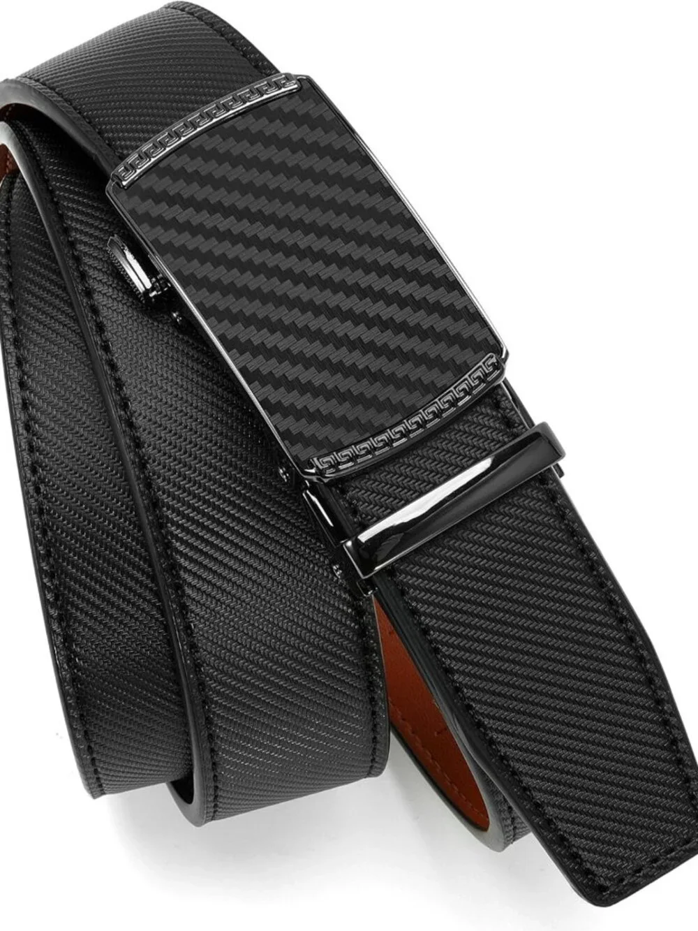 Men's Leather Ratchet Belt - Adjustable Fit, Stylish & Durable (35mm)
